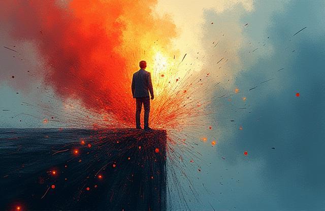 Abstract representation of crisis communication or difficult situation